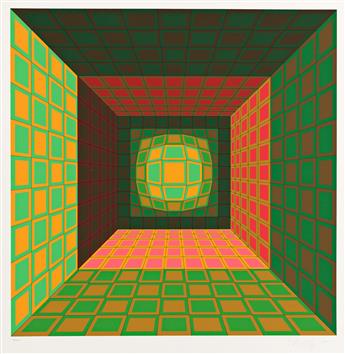 VICTOR VASARELY Two color screenprints.